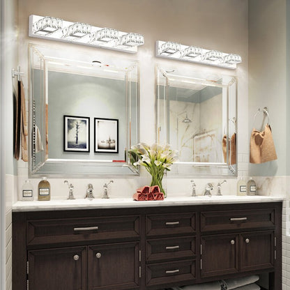 Luxury 4-Light Crystal LED Vanity Light – Chrome Finish