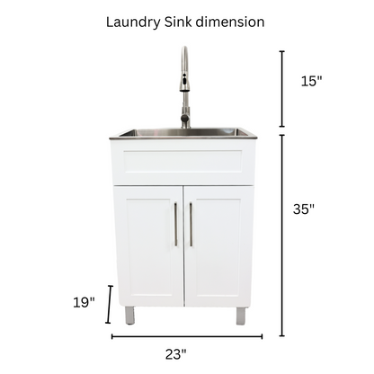 single sink laundry cabinet with faucet dimension