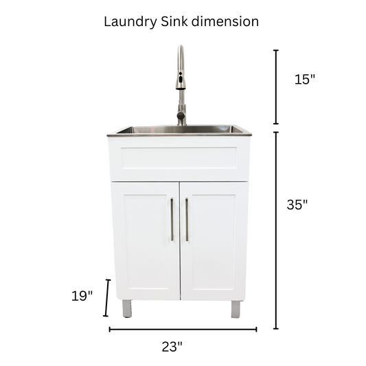 single sink laundry cabinet with faucet dimension