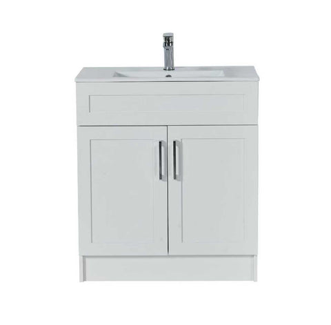 30″ Freestanding Bathroom Vanity With Ceramic Top (MDF)(GLS117)