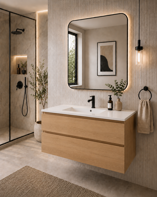 48" HA Series Hanging Vanity With Single Sink and Storage