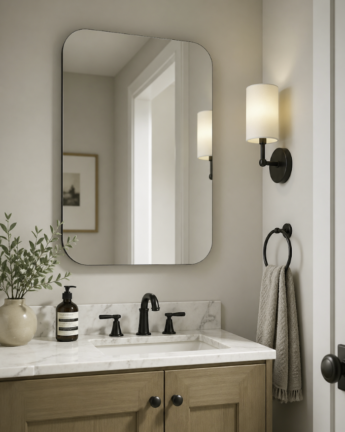Frameless Rectangle Vanity On-Wall Mirror
