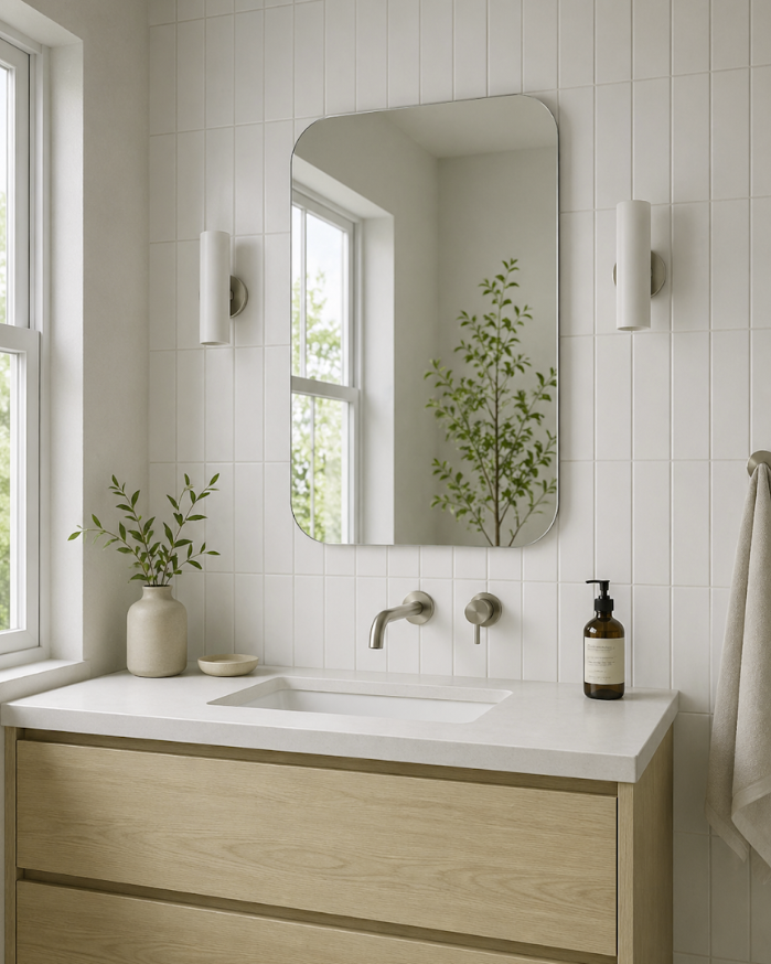 Frameless Rectangle Vanity On-Wall Mirror