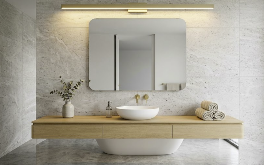 Frameless Rectangle Vanity On-Wall Mirror
