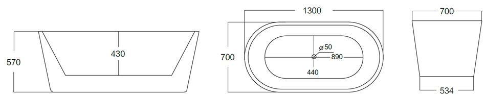 324-1500&1700 Acrylic Freestanding Bathtub