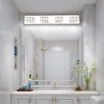 Luxury 4-Light Crystal LED Vanity Light – Chrome Finish