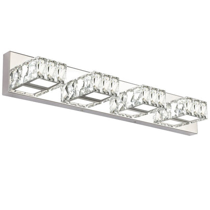 Luxury 4-Light Crystal LED Vanity Light – Chrome Finish