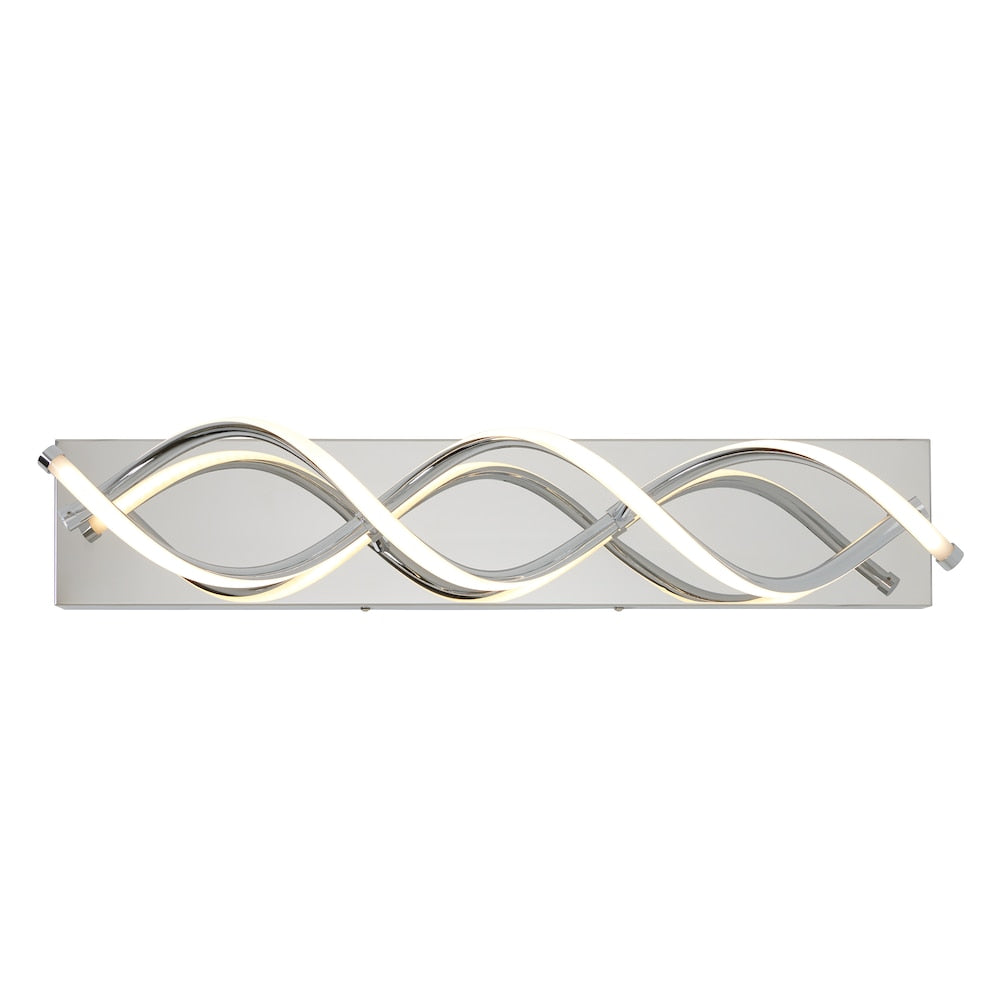 Chrome Wave Design LED Vanity Bar light