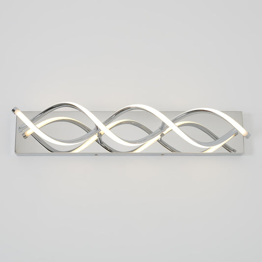 Chrome Wave Design LED Vanity Bar light